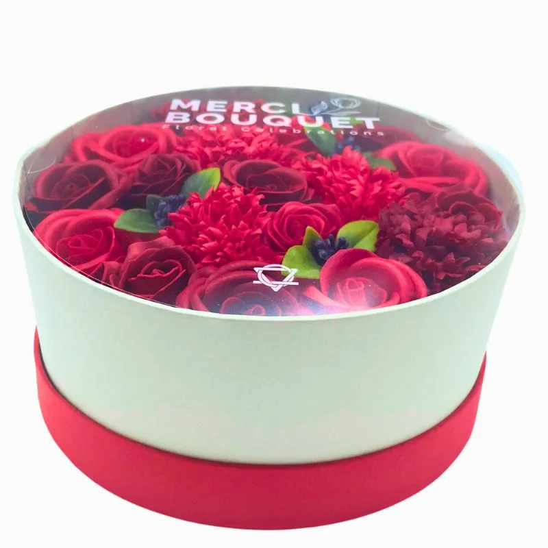 Cutie Cadou cu Flori de Sapun Classic Red Roses [4]