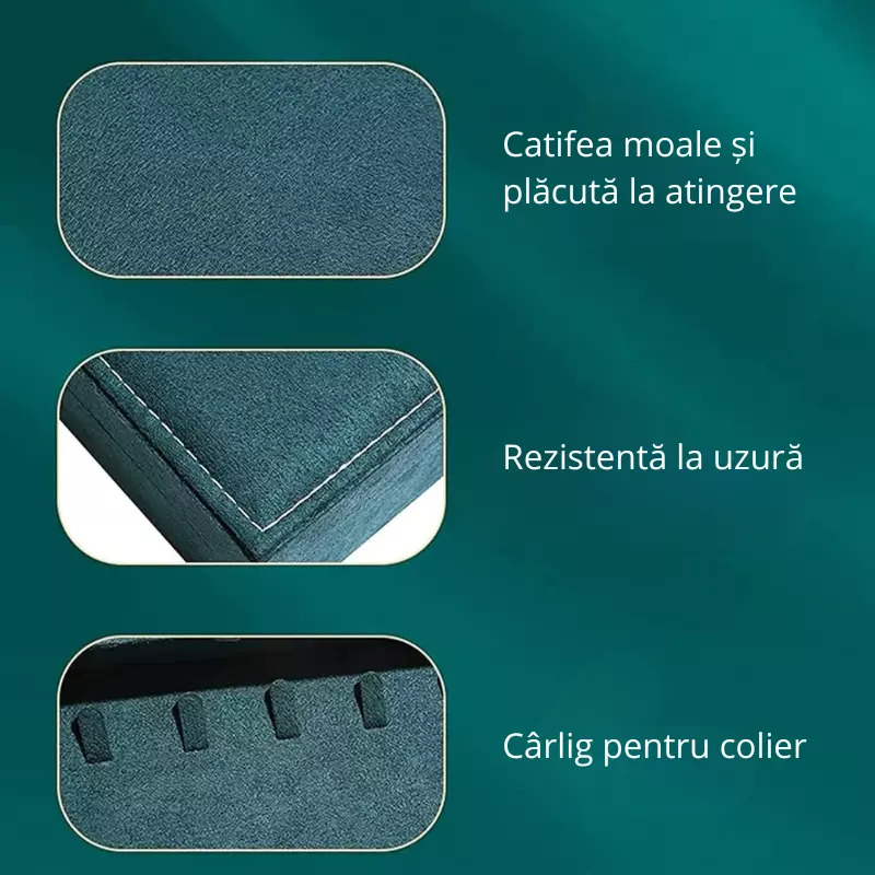Cutie de bijuterii, verde, 29x19x6.5cm, Superba [14]