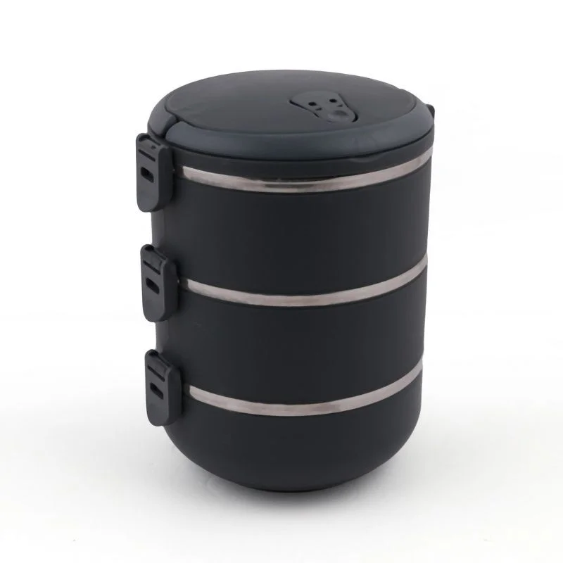 Cutie de pranz cu 3 compartimente Negru [2]