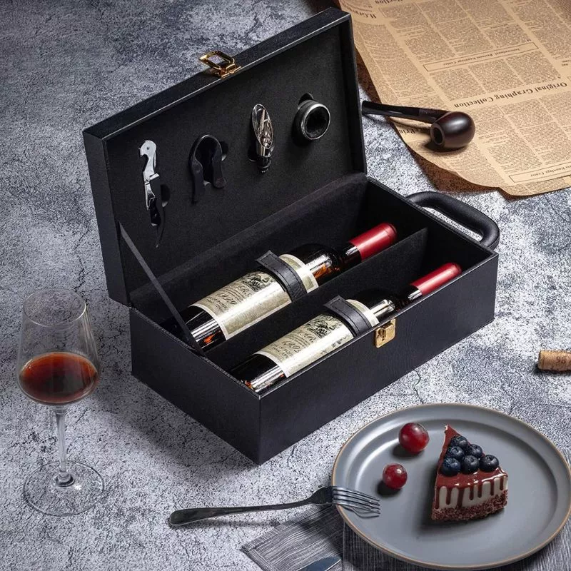 Cutie de vin Deluxe pentru 2 sticle cu accesorii de vin incluse Classical Wine [3]