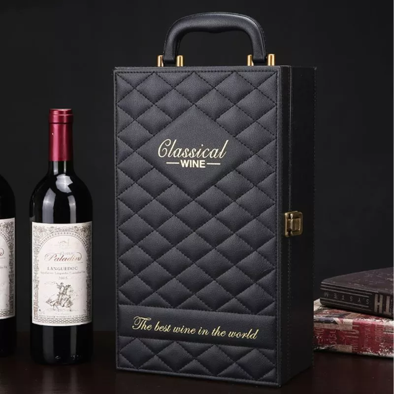 Cutie de vin Deluxe pentru 2 sticle cu accesorii de vin incluse Classical Wine [7]