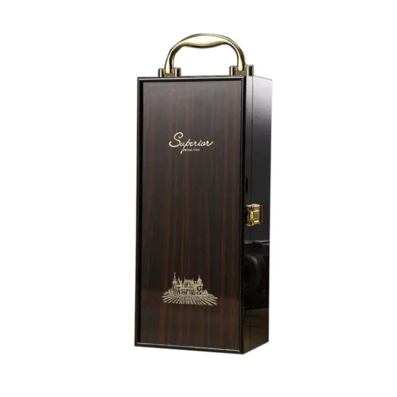 Cutie de vin Wood Deluxe pentru 1 sticla cu accesorii de vin incluse Royale [5]