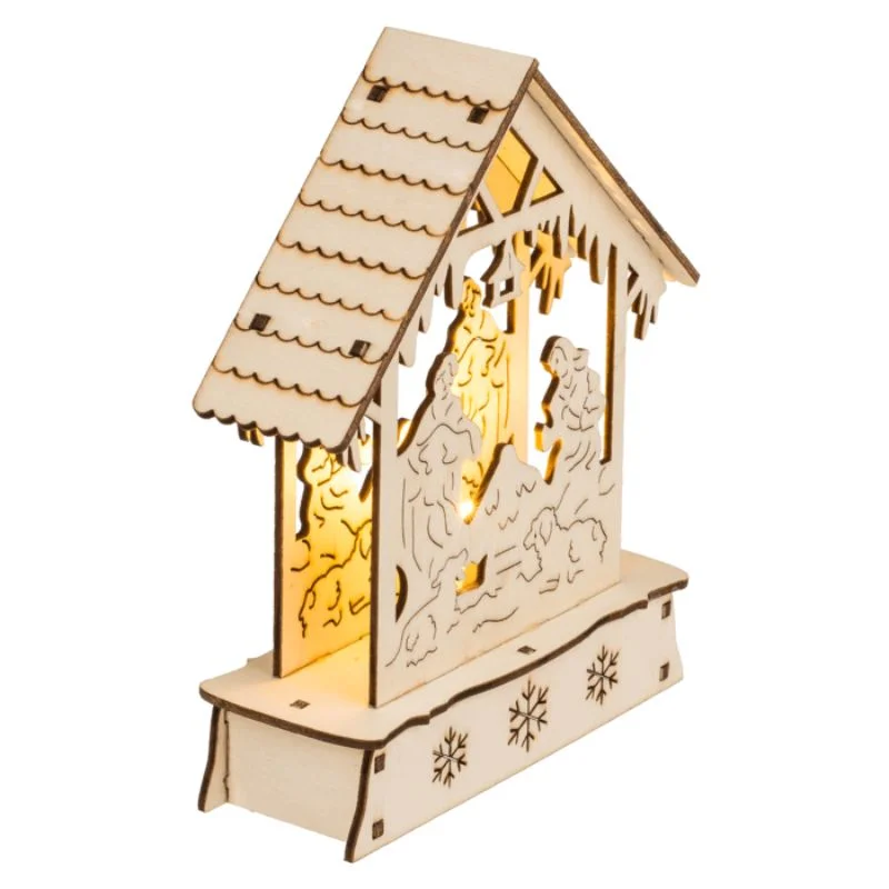 Decoratiune din lemn cu LED pentru Craciun [2]