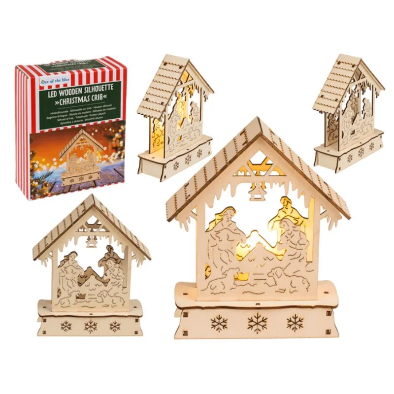 Decoratiune din lemn cu LED pentru Craciun [4]