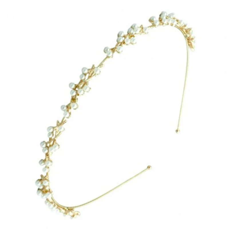 Diadema Aurie cu Perle Decorative Elegante [3]