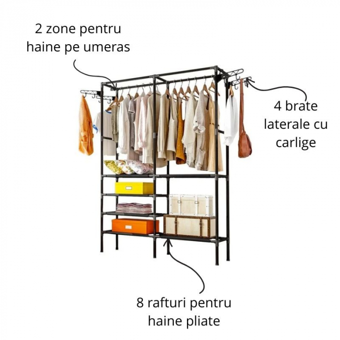 Dulap pliabil cu bara si rafturi [7]