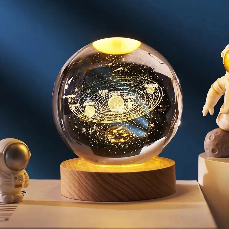 Lampa LED Glob de Cristal Planetariu, cu sistem solar, cadou captivant [2]