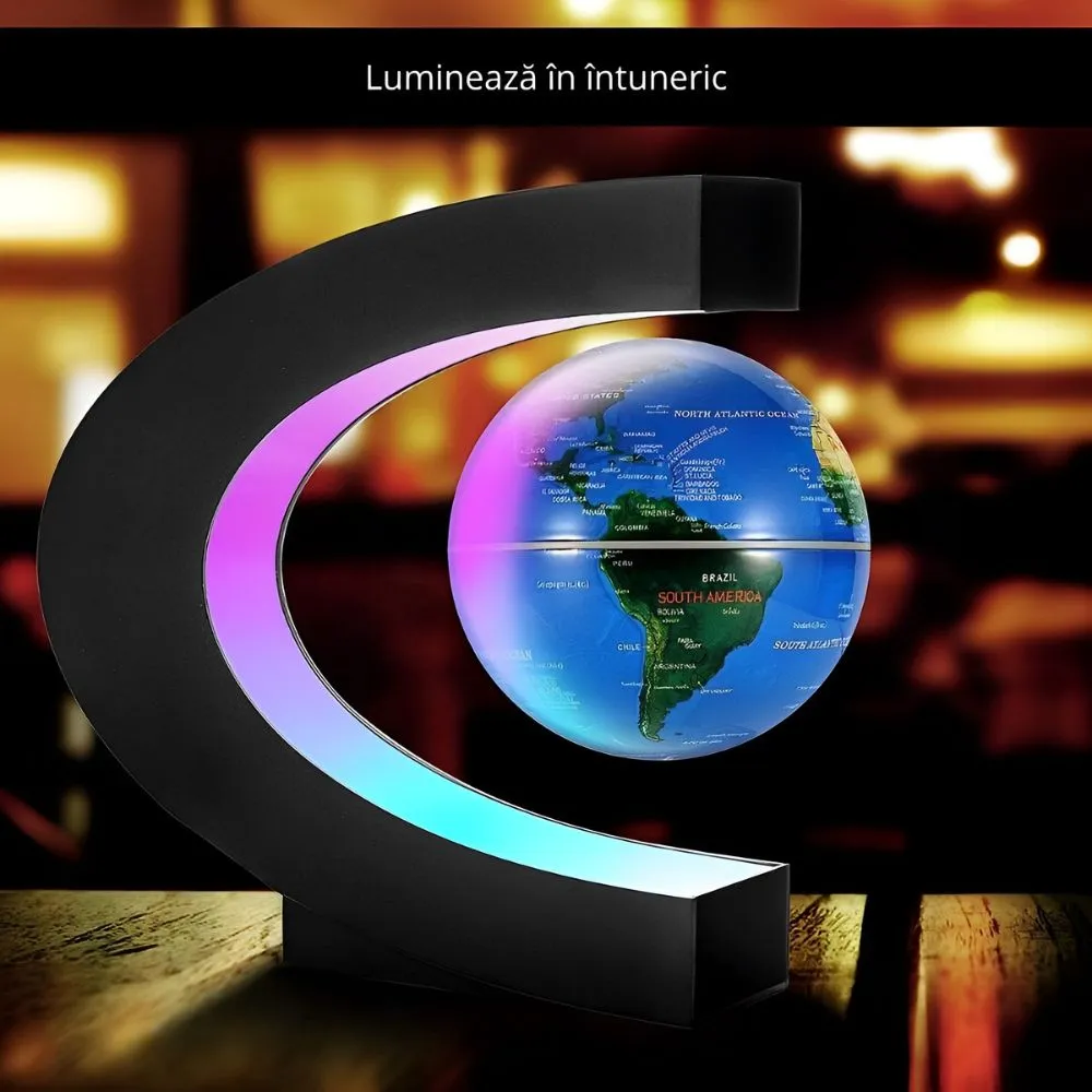 Glob pamantesc magnetic plutitor cu iluminare LED. C-Shape [7]