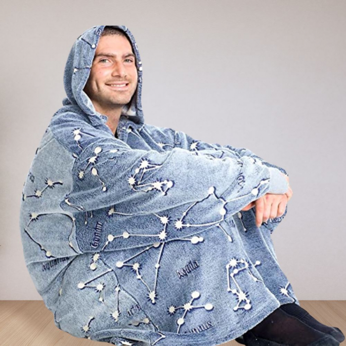 Hanorac patura cu gluga, Iluminat, Constelatii, 240g/mp [4]