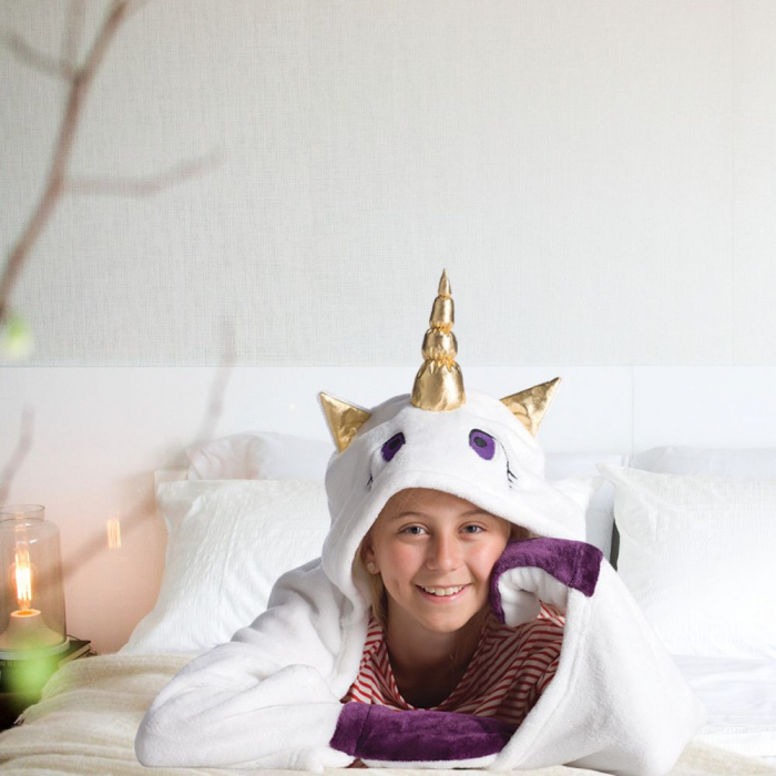 Hanorac patura cu gluga pentru copii, Unicorn, 240g/mp [7]