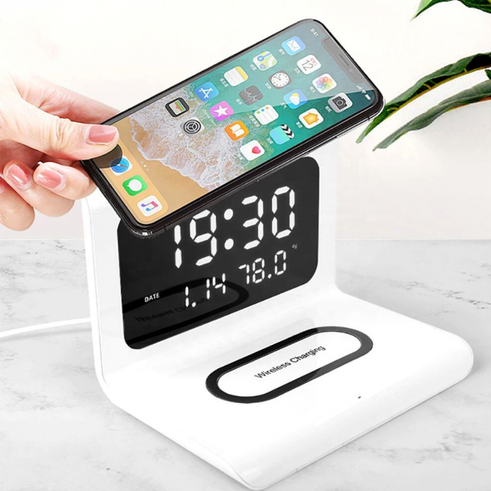 Incarcator wireless cu ceas si alarma Practic Gadget [1]