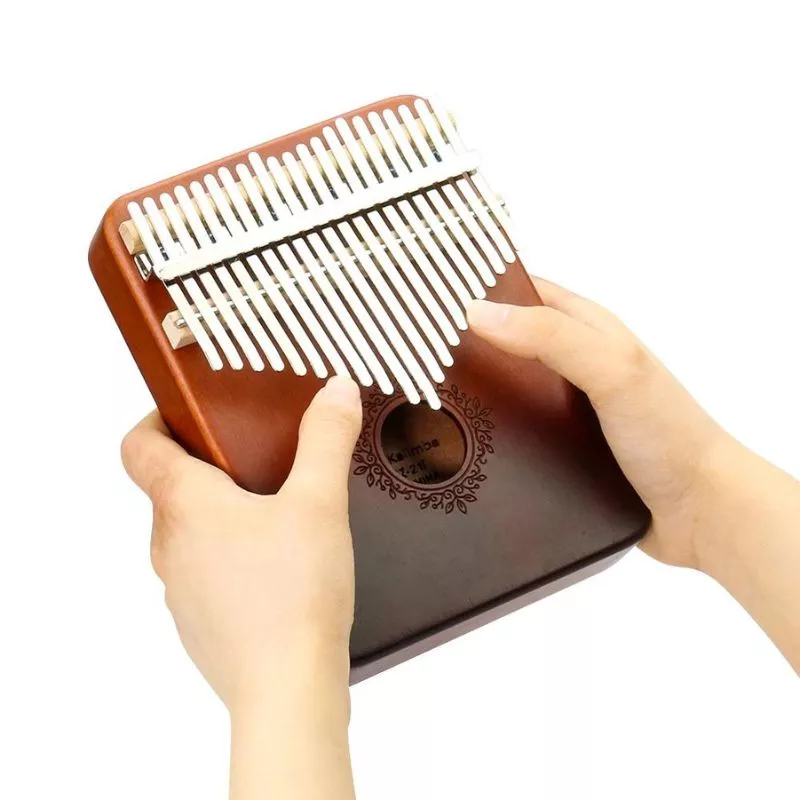 Instrument muzical Kalimba cu 21 note, pian cu degete si husa [7]