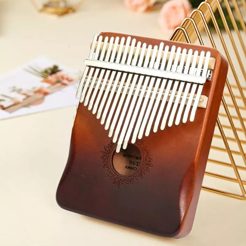 Instrument muzical Kalimba cu 21 note, pian cu degete si husa [3]