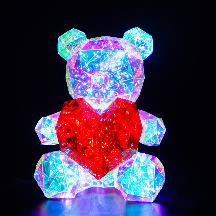 IubiBear Ursulet indragostit cu lumini colorate, 30 cm [10]