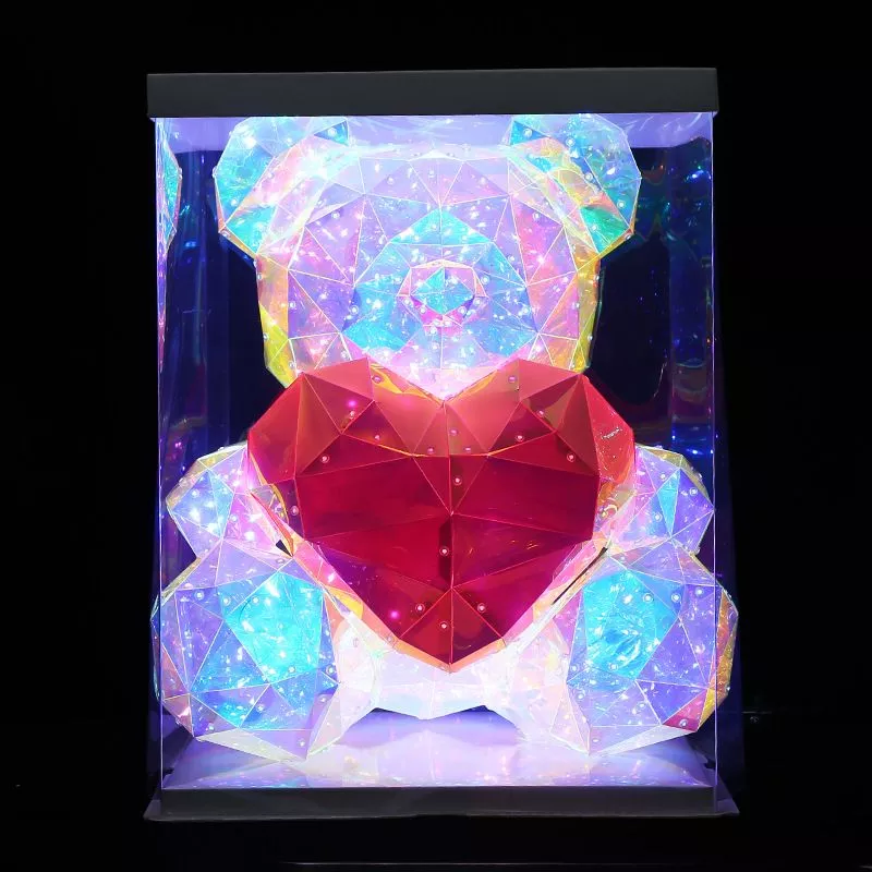 IubiBear Ursulet indragostit cu lumini colorate, 40 cm [11]