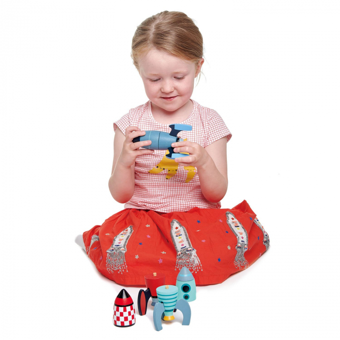 Joc de construit Racheta, lemn premium, 18 piese [4]