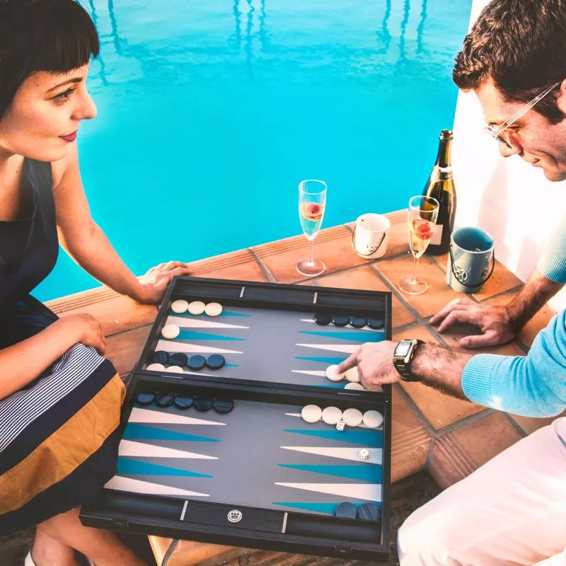 Joc table backgammon Design Artistic Turqoise 48x30cm [3]