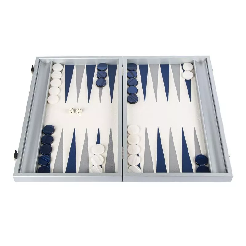 Joc table backgammon, design navy blue, 48x30cm