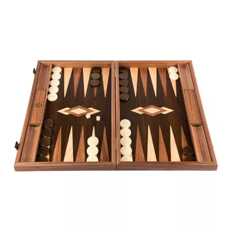 Joc table backgammon, design nuc nature, 48x30cm