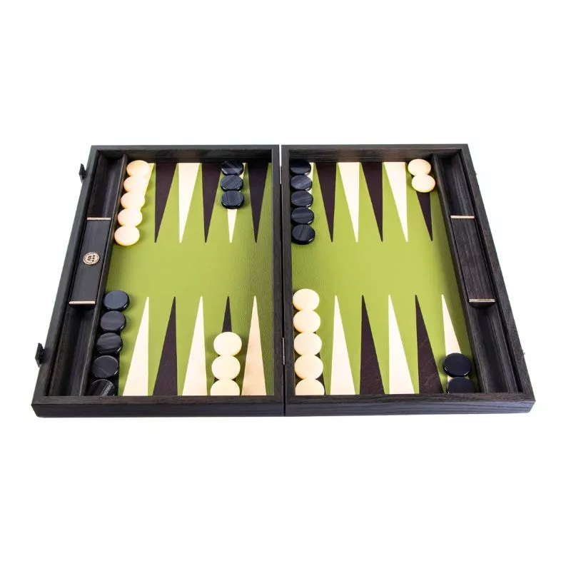 Joc table backgammon, design verde maslin, 48x30cm
