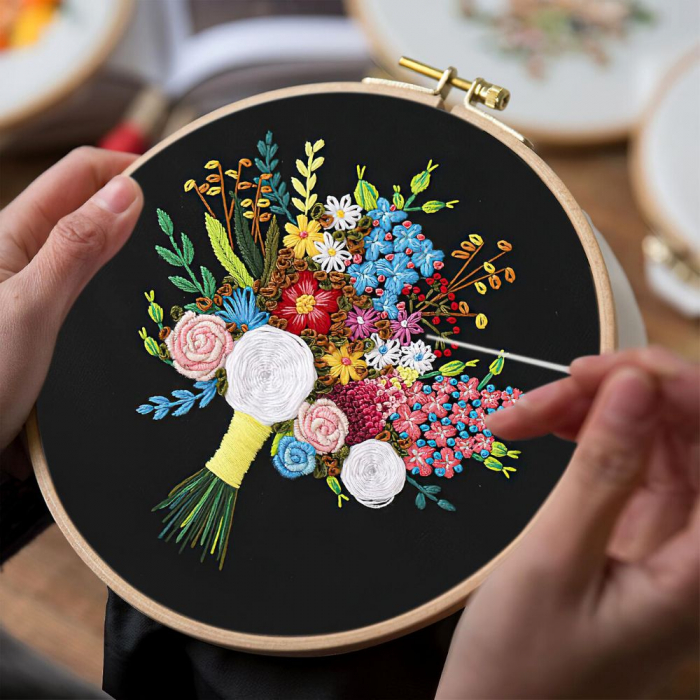 Kit Broderie DIY, Buchet de Flori, Contrast [3]