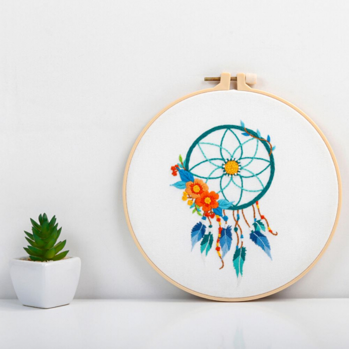 Kit Broderie DIY, Dreamcatcher, alb [3]