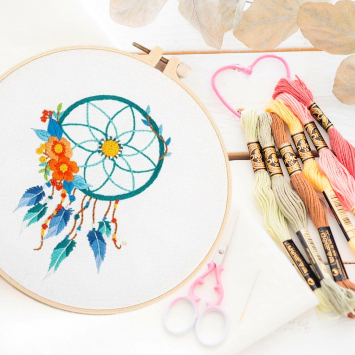 Kit Broderie DIY, Dreamcatcher, alb [4]