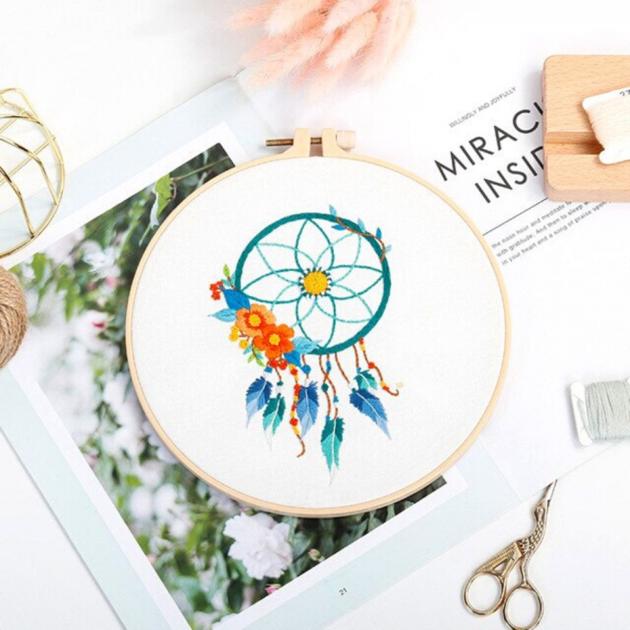 Kit Broderie DIY, Dreamcatcher, alb [5]