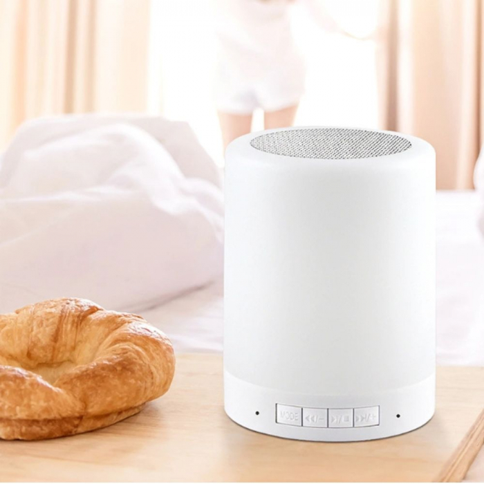 Lampa de veghe smart LED music player mai multe culori touch control handsfree [5]
