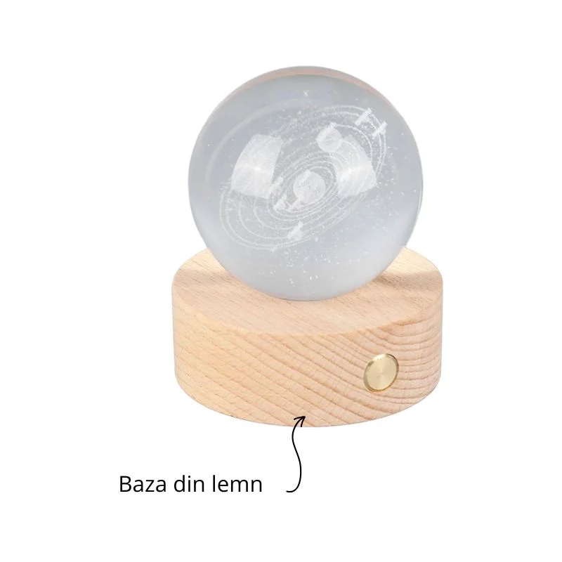 Lampa LED Glob de Cristal Planetariu, cu sistem solar, cadou captivant [9]