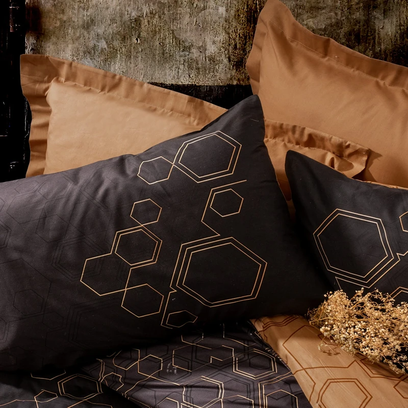Lenjerie bumbac ranforce Dawn - Cupru, 160x220 cm, 1 fata de perna, cearsaf [3]