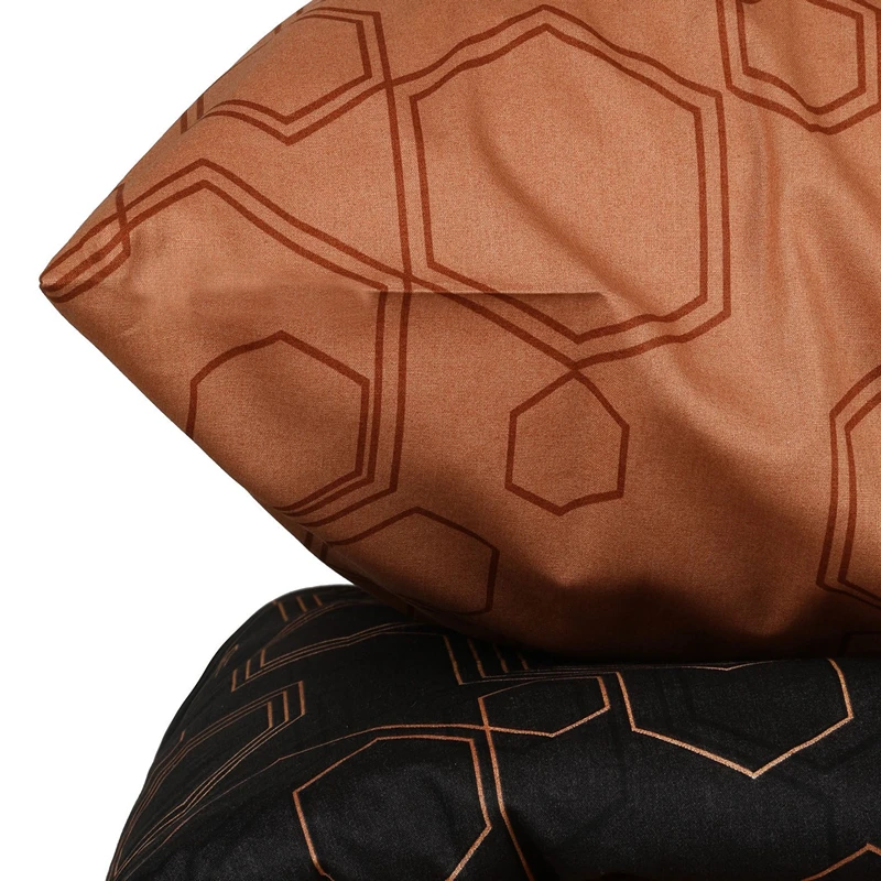 Lenjerie bumbac ranforce Dawn - Cupru, 200x220 cm, 2 fete de perna, cearsaf [5]