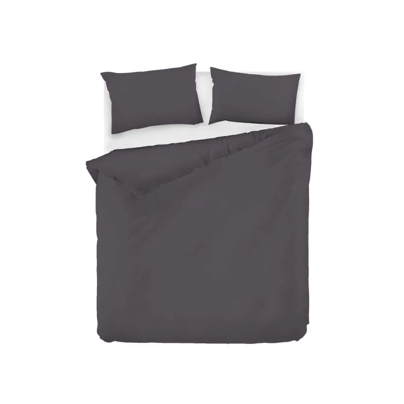 Lenjerie eleganta bumbac Fresh Color - Fume, 200x220 cm, 2 fete de perna [2]
