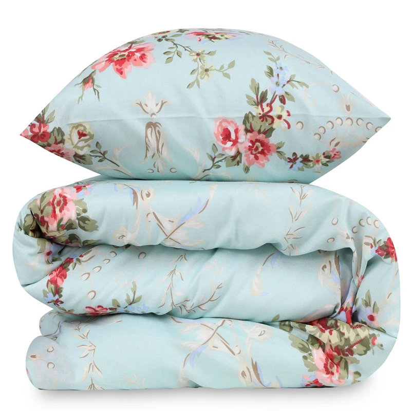 Lenjerie pat single, model floral, 160x220 cm, o husa de perna [3]