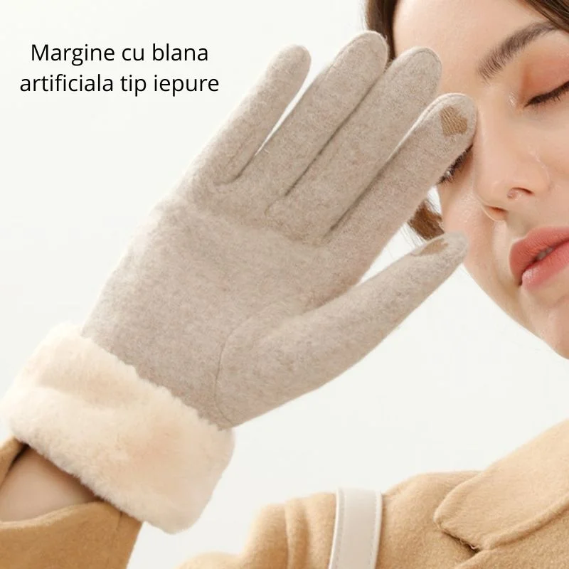 Manusi de dama touchscreen din Casmir 70% si cu blanita [10]