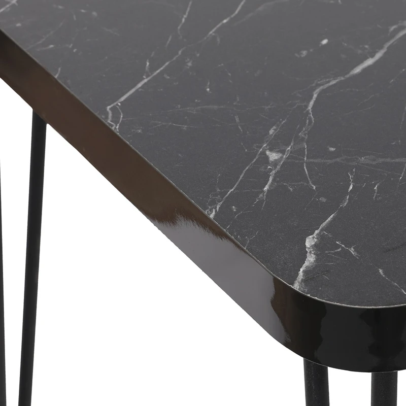 Masa de dining Lagos, neagra, picioare metalice, 120x75 cm [5]