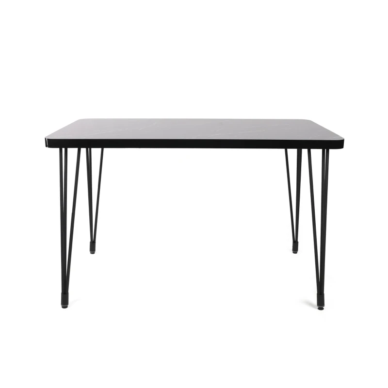 Masa de dining Lagos, neagra, picioare metalice, 120x75 cm [2]