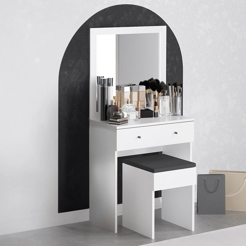 Masa de machiaj Felix, alba, 65 cm, oglinda inclusa, design elegant [9]