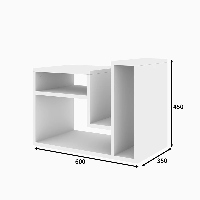 Masuta Abies, alba, 60 cm, rafturi multiple, stil modern [4]