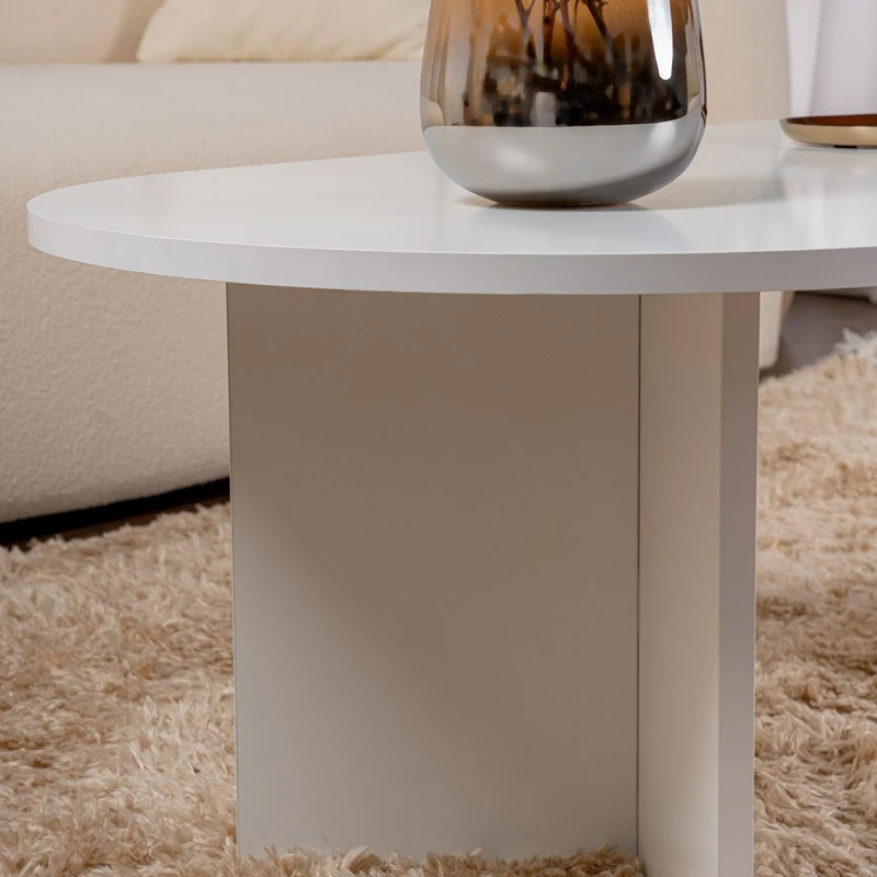 Masuta cafea alba eleganta si functionala Sable 119x39.8 cm [4]