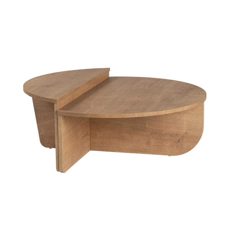 Masuta de cafea Orion stejar auriu, design modern, blat rotund [10]