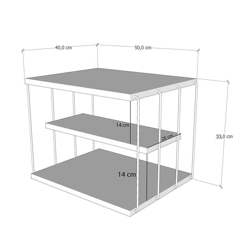 Masuta laterala Lifon pin atlantic, negru, cu design modern si structura metalica [4]