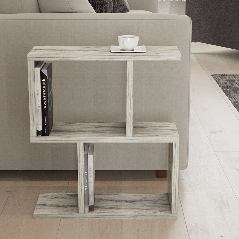 Masuta laterala Zet, design modern, finisaj marmura freesia, multifunctionala, 45 cm [3]