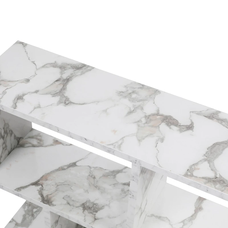 Masuta multifunctionala Life Alb & Marmura cu spatiu de depozitare [6]