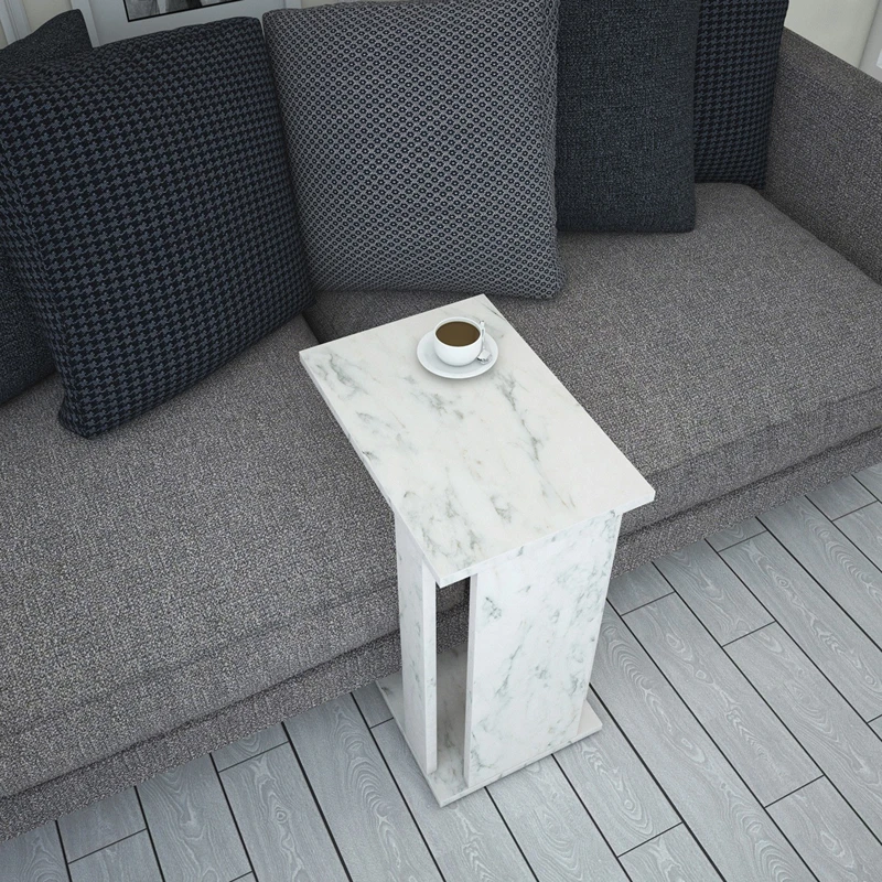 Masuta Pasific C, alb-negru, 61 cm, design compact pentru canapea [5]