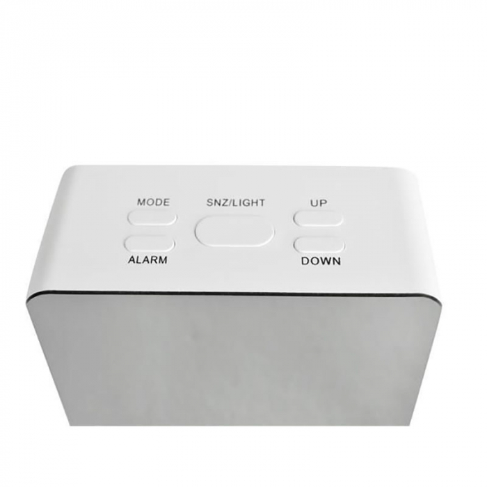Mini ceas desteptator LED cu termometru si oglinda, patrat [4]