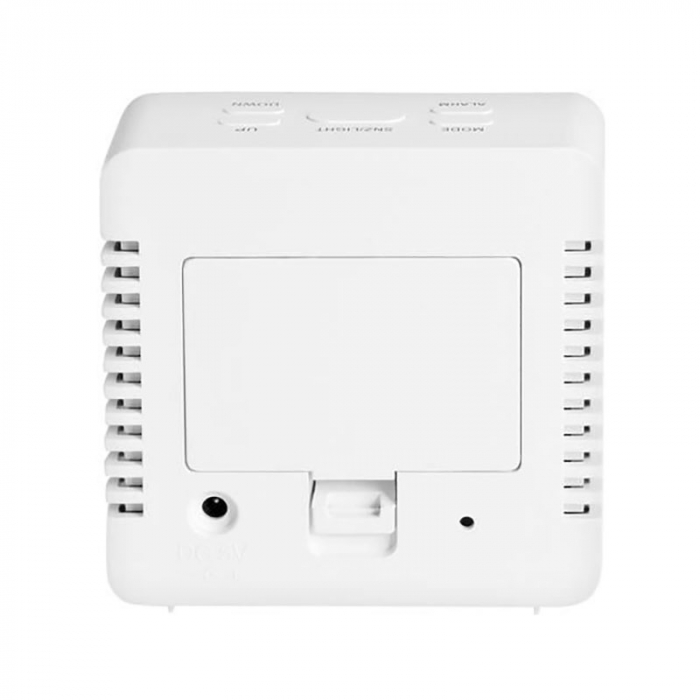 Mini ceas desteptator LED cu termometru si oglinda, patrat [5]