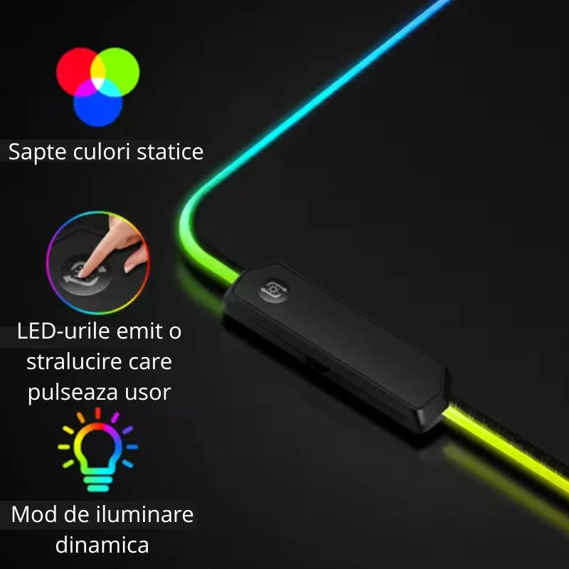 Mouse pad gaming RGB XXL cu iluminare LED [7]