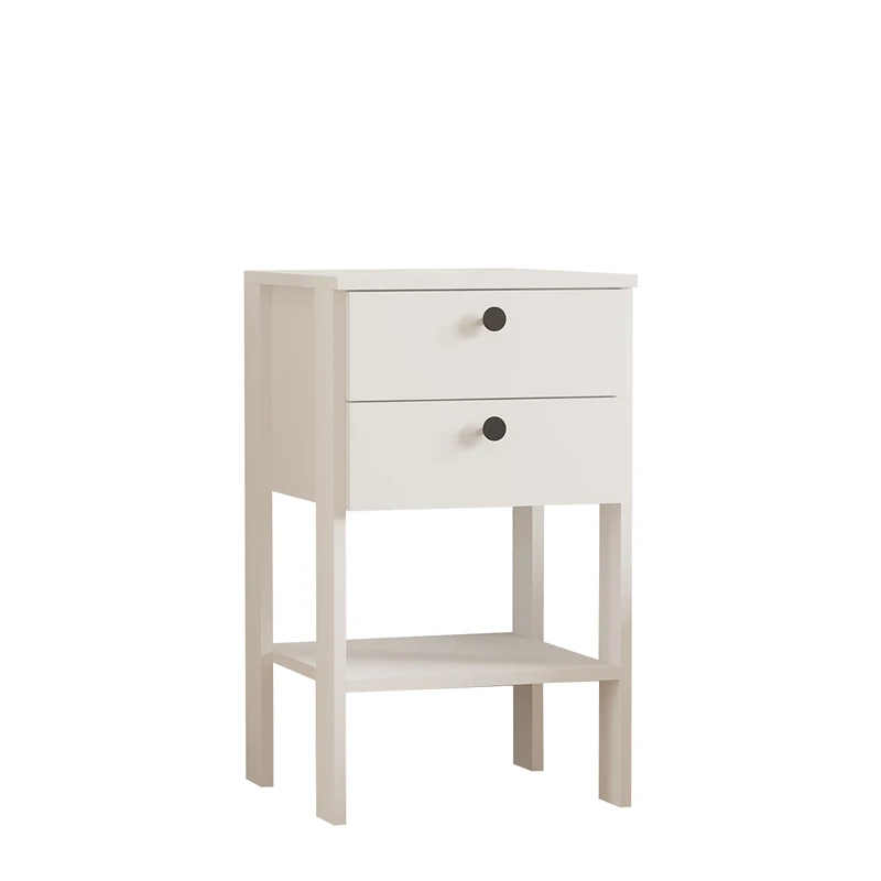 Noptiera Ruzisa, alba, cu 2 sertare si raft, design clasic, 44x75 cm [4]