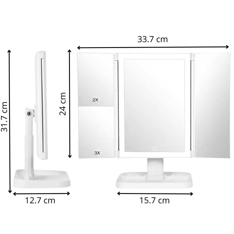 Oglinda machiaj cu LED, plianta cu touchscreen si zoom 1x/2x/3x [16]